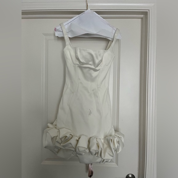 house of cb lilou ruffle mini dress white House of CB | Dresses | House Of Cb Lilou Ruffle Square Neck Minidress